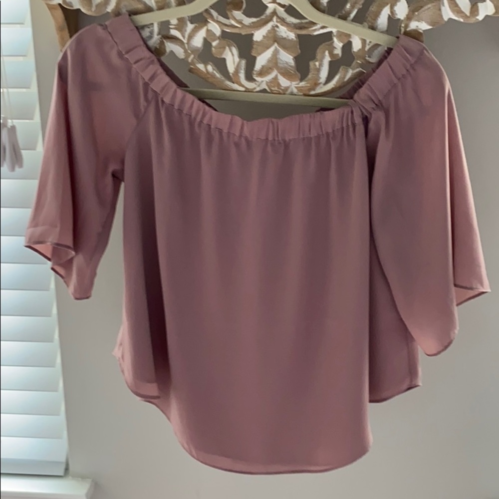 Boutique mauve off shoulder blouse- size small